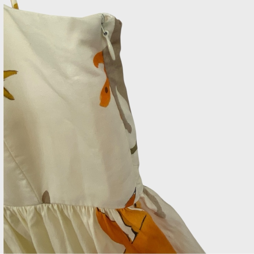 ZARA NWOT Blogger Fave Ivory Multicolor Watercolor Floral Animal Bubble Dress - Picture 7 of 11